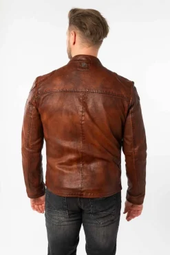 Cazadora de Cuero Hombre Mauritius kendrik 1201 0860 whiskey