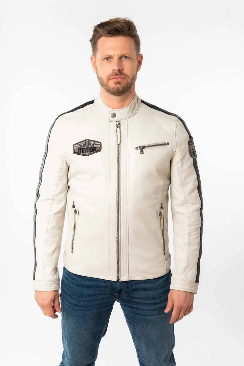 Cazadora de Cuero Hombre Mauritius shyko 1201 0791 offwhite