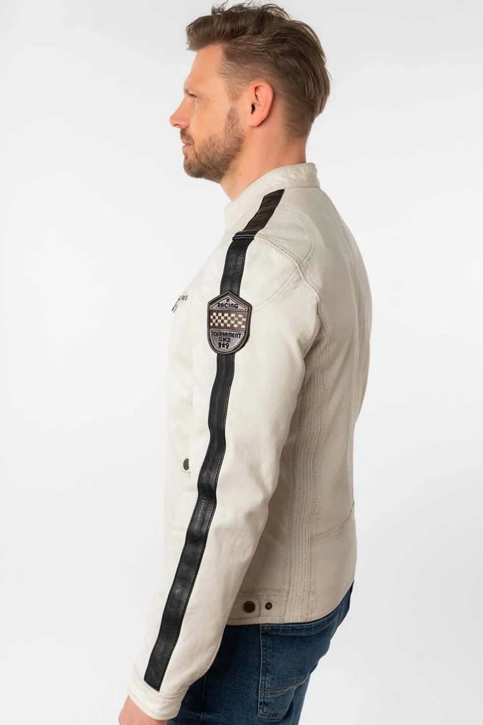 Cazadora de Cuero Hombre Mauritius shyko 1201 0791 offwhite