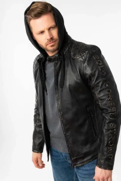 Cazadora de Cuero Hombre Mauritius hayato antique black 1201 0777