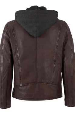 Cazadora de Cuero Hombre Mauritius kylos dark oxred