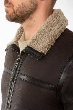 Cazadora de Cuero Hombre Mauritius Alasko 1201 0746 Dark Taupe