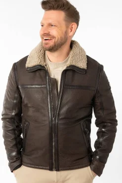 Cazadora de Cuero Hombre Mauritius Alasko 1201 0746 Dark Taupe