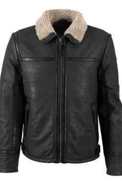 cazadora de Cuero Hombre mauritius alasko anthracite