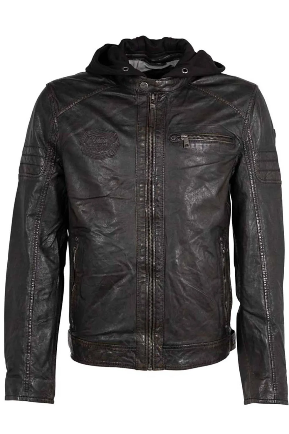 Cazadora de Cuero Hombre Mauritius jenno 1201 0674 black beige