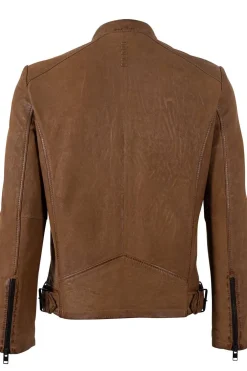 Cazadora de Cuero Hombre Mauritius taibo dark camel