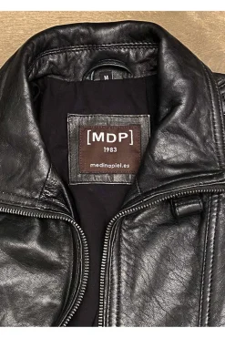 Cazadora de Cuero Hombre MDP Nacho Zeland Black