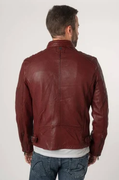 Cazadora de Cuero Hombre Mauritius Morkin 1201 0736 Dark Red
