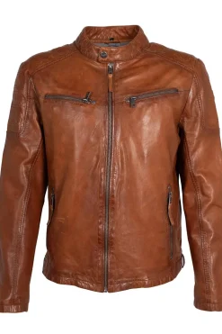 Cazadora de Cuero Hombre Mauritius Reeser 1201 0666 Cognac