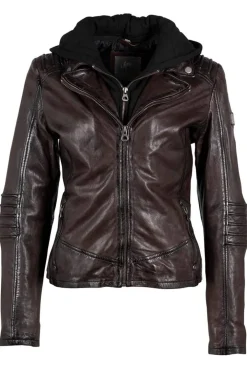 Cazadora de Cuero Mujer Gipsy Flura 1101 0619 Chestnut