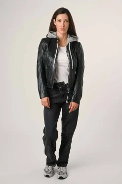 Cazadora de Cuero Mujer Mauritius Adila 1101 0672 Black