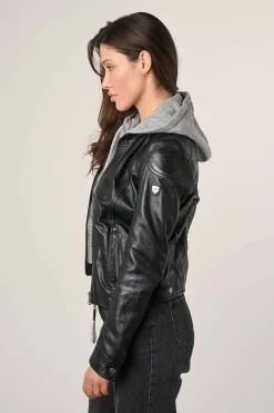 Cazadora de Cuero Mujer Mauritius Adila 1101 0672 Black