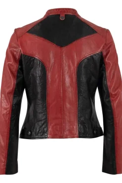 Cazadora de Cuero mujer mauritius fastyness red 1101 0756