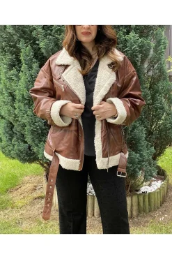 Cazadora de Cuero Mujer Medinapiel quincoces walnut garvaish