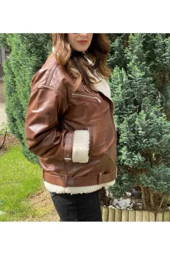 Cazadora de Cuero Mujer Medinapiel quincoces walnut garvaish