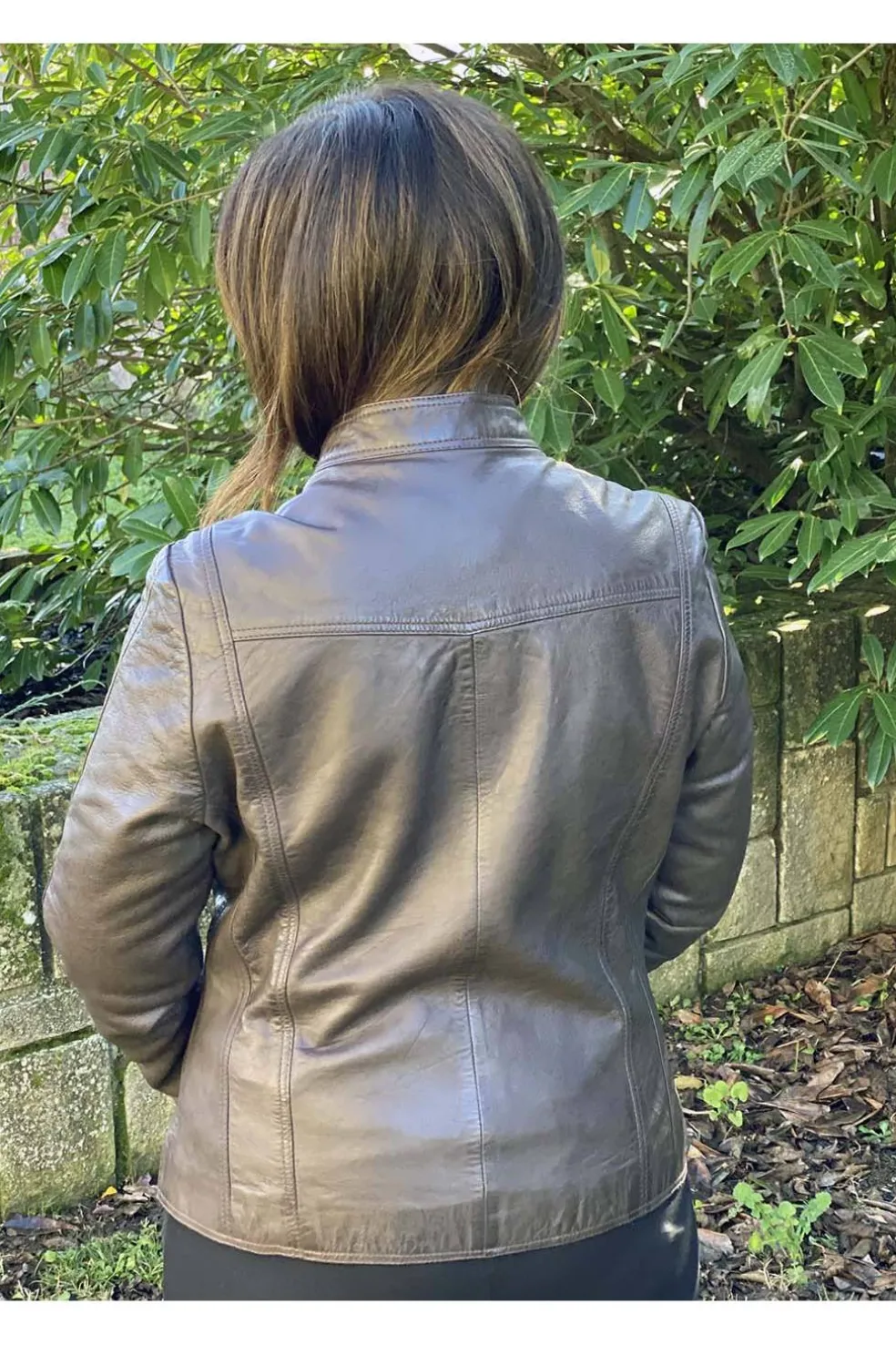 Cazadora de Cuero Mujer MDP Solly Marron