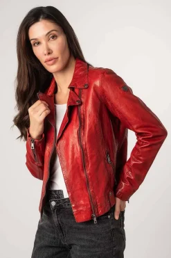 Cazadora de Cuero Mujer Mauritius Fayola 1101 0681 Red