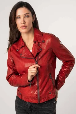 Cazadora de Cuero Mujer Mauritius Fayola 1101 0681 Red