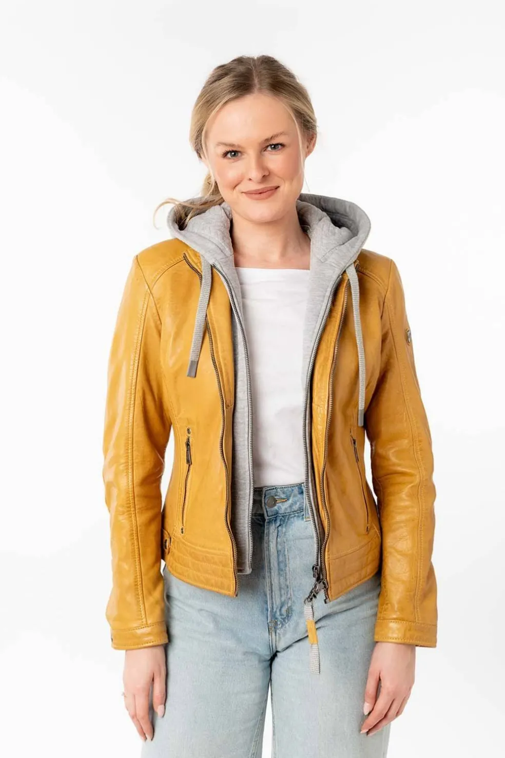 Cazadora de Cuero Mujer Mauritius aleni 1101 0779 dark yellow