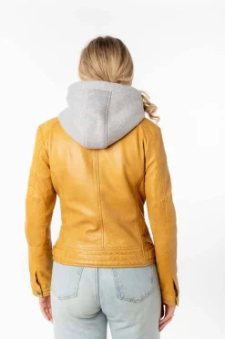 Cazadora de Cuero Mujer Mauritius aleni 1101 0779 dark yellow