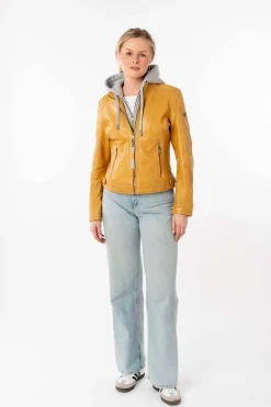 Cazadora de Cuero Mujer Mauritius aleni 1101 0779 dark yellow