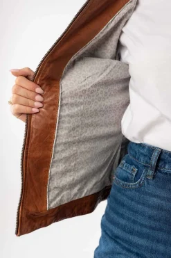 Cazadora de Cuero Mujer mauritius jolah whiskey