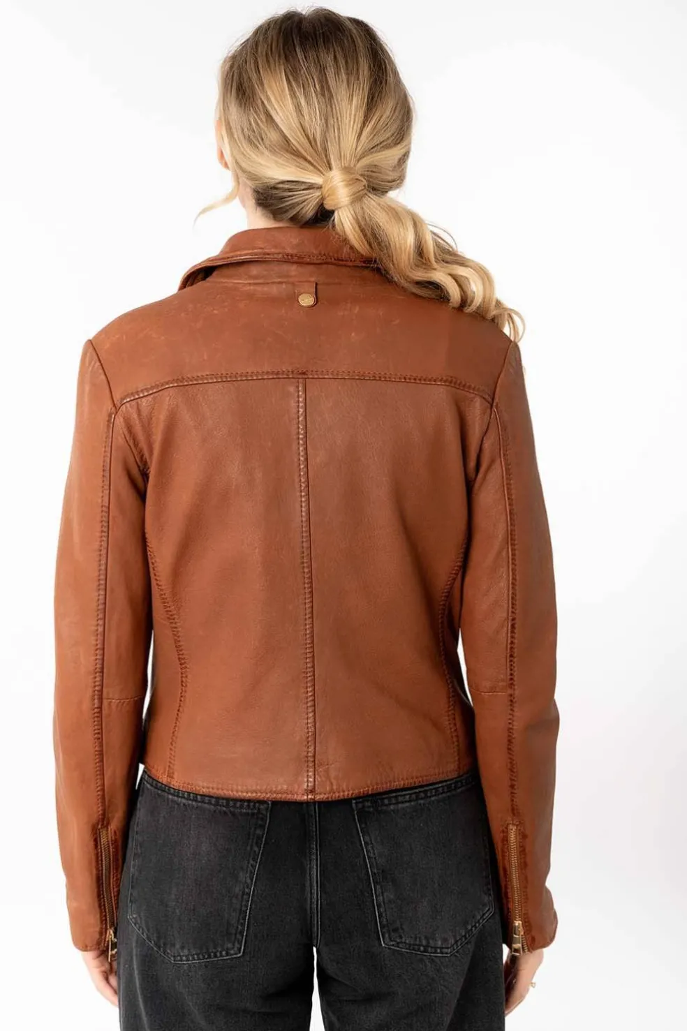 Cazadora de Cuero Mujer mauritius inessa whiskey