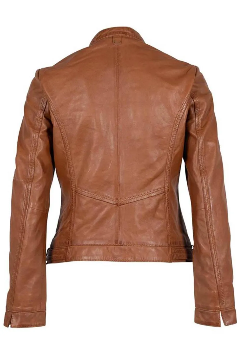 Cazadora de Cuero Mujer Mauritius Janka 1801 0009 Cognac