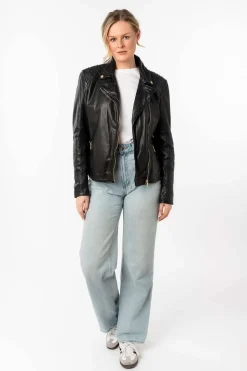 Cazadora de Cuero Mujer mauritius chlara 1101 0813 black