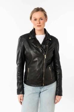 Cazadora de Cuero Mujer mauritius chlara 1101 0813 black