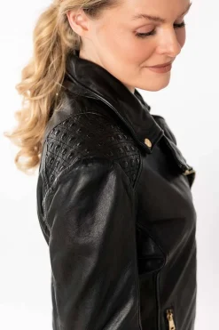 Cazadora de Cuero Mujer mauritius chlara 1101 0813 black