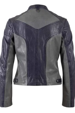 Cazadora de Cuero mujer mauritius fastyness navy 1101 0756