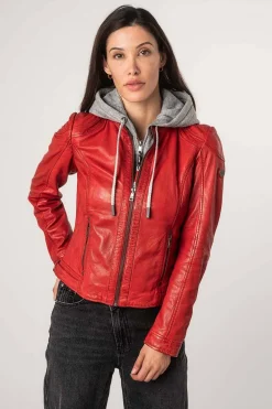 Cazadora de Cuero Mujer Mauritius Adila 1101 0672 Red