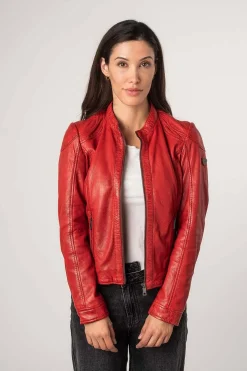 Cazadora de Cuero Mujer Mauritius Adila 1101 0672 Red