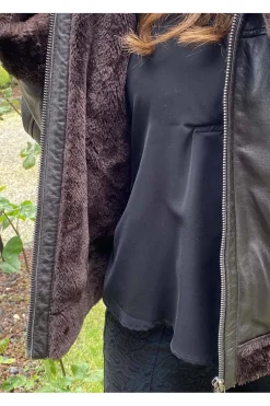 Cazadora de Cuero Mujer Medinapiel yuso brown new zeland culture