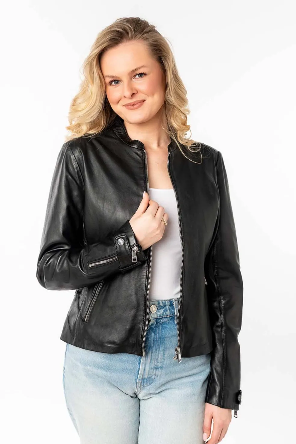 Cazadora de Cuero Mujer mauritius liliana 1101 0801 black
