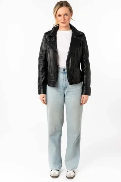 Cazadora de Cuero Mujer mauritius hoshie 1101 0765 black