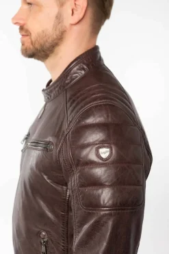 Cazadora de Piel Hombre Gipsy GBDerry 1201 0770 dark oxred