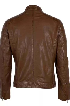 Cazadora de Piel Hombre Gipsy GBDerry 1901 0003 Bio Cognac