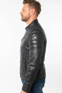 Cazadora de Piel Hombre Mauritius Derry 1201 0770 Dark Blue