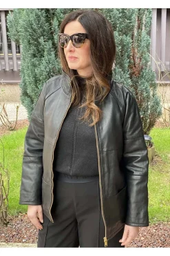 Cazadora de Piel Mujer MDP Oteo Black