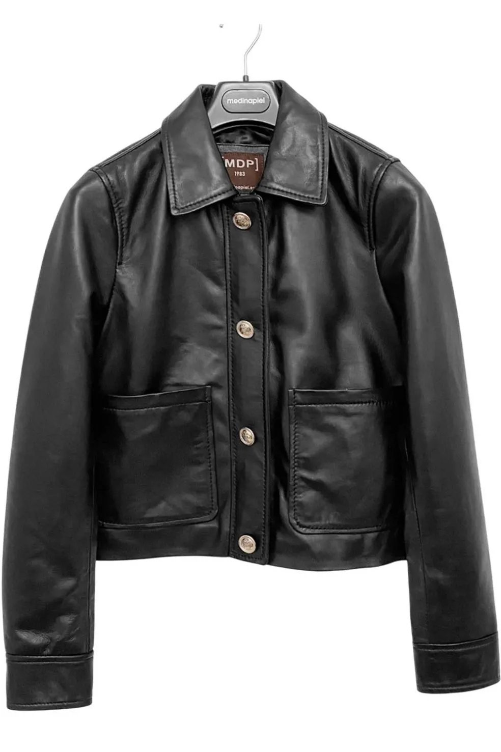 Cazadora de Piel Mujer MDP Margara Black