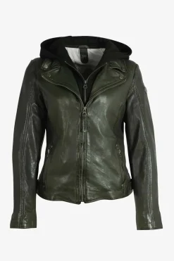 Cazadora Gipsy Mujer YVIE Dark Olive Regular Fit Nappa Lamb