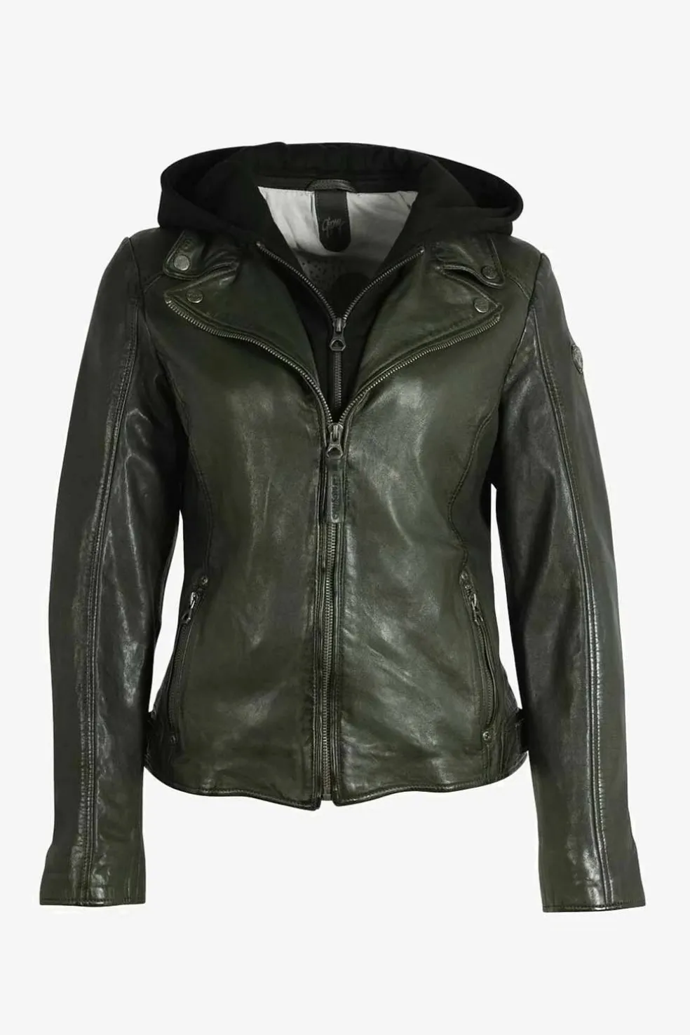 Cazadora Gipsy Mujer YVIE Dark Olive Regular Fit Nappa Lamb