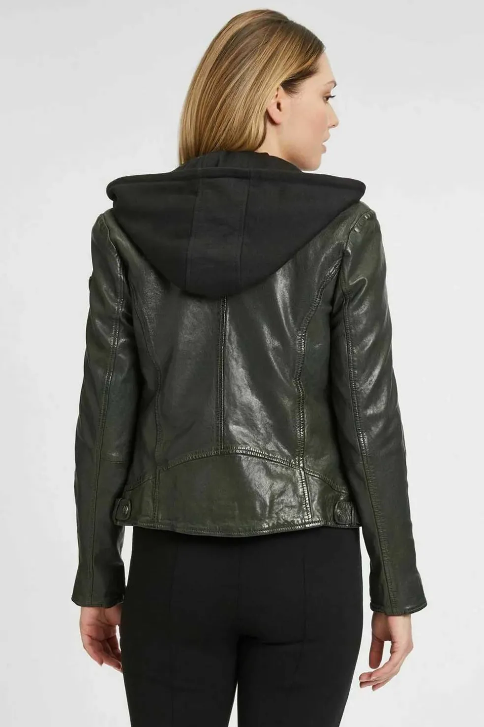 Cazadora Gipsy Mujer YVIE Dark Olive Regular Fit Nappa Lamb