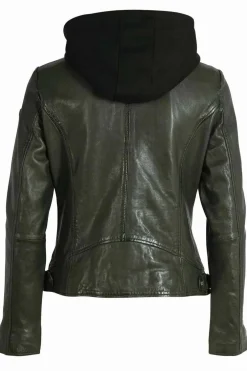 Cazadora Gipsy Mujer YVIE Dark Olive Regular Fit Nappa Lamb