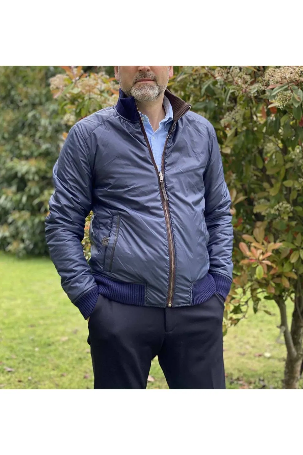 cazadora Hombre Cuero MDP baco brown reversible cortona