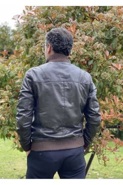 cazadora Hombre Cuero MDP baco brown reversible cortona