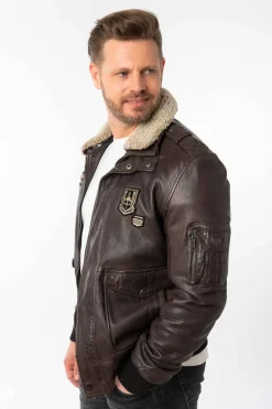 cazadora hombre Gipsy Cruise dark brown 1201 0857