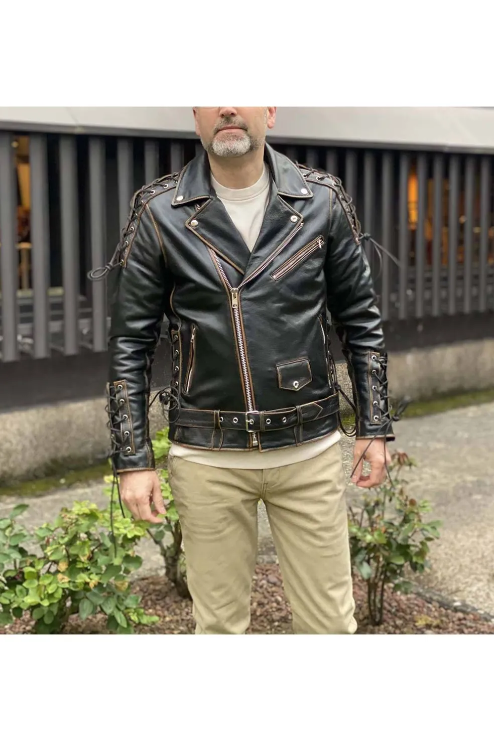 cazadora motera mdp 1259 brown